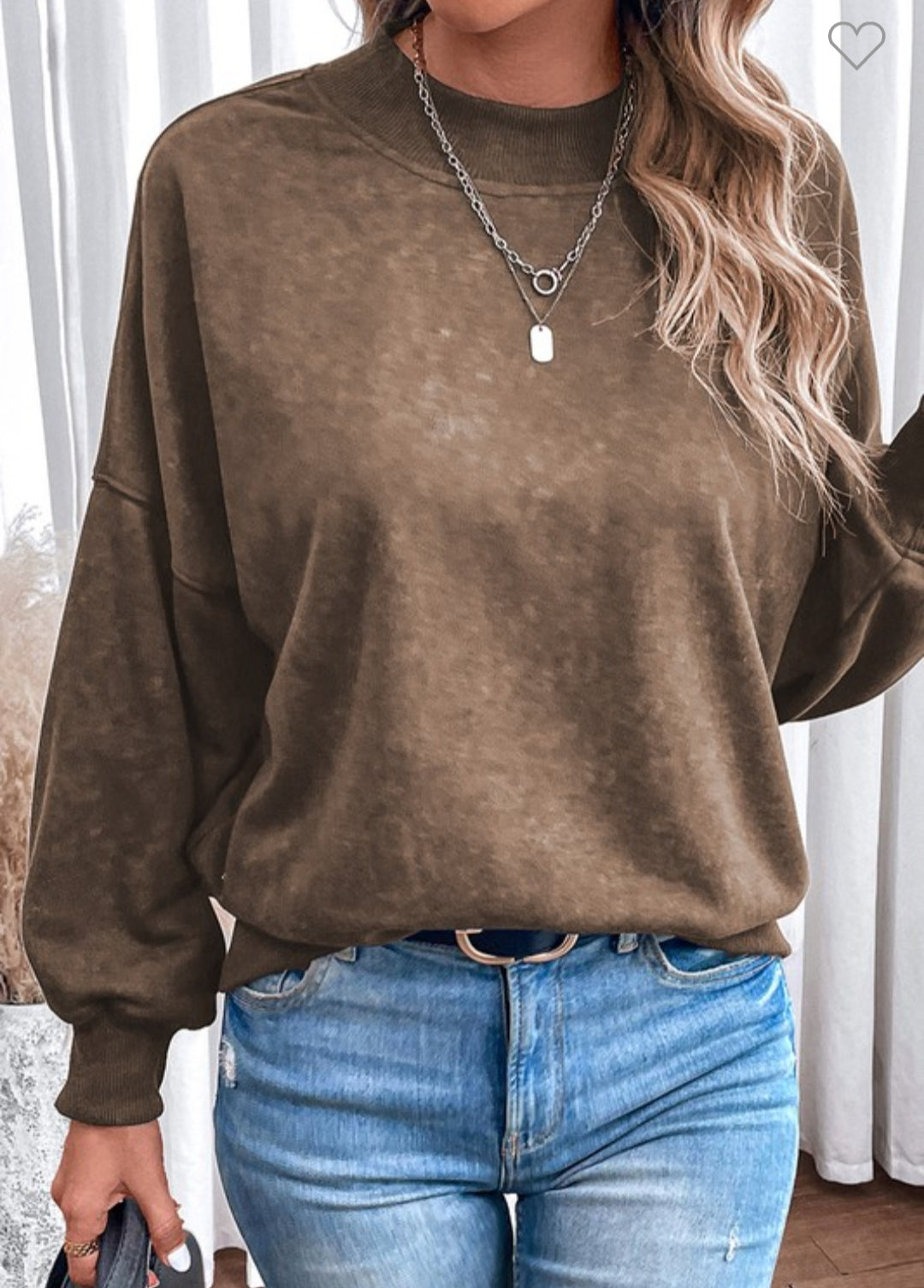 Brown Slouchy Long Sleeve