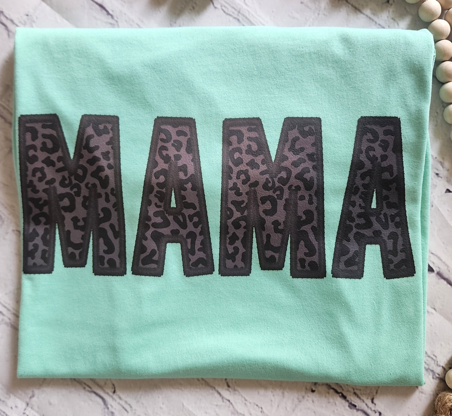 Black leopard Mama Tee