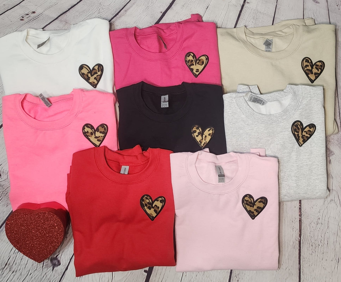 Leopard Heart Crewneck
