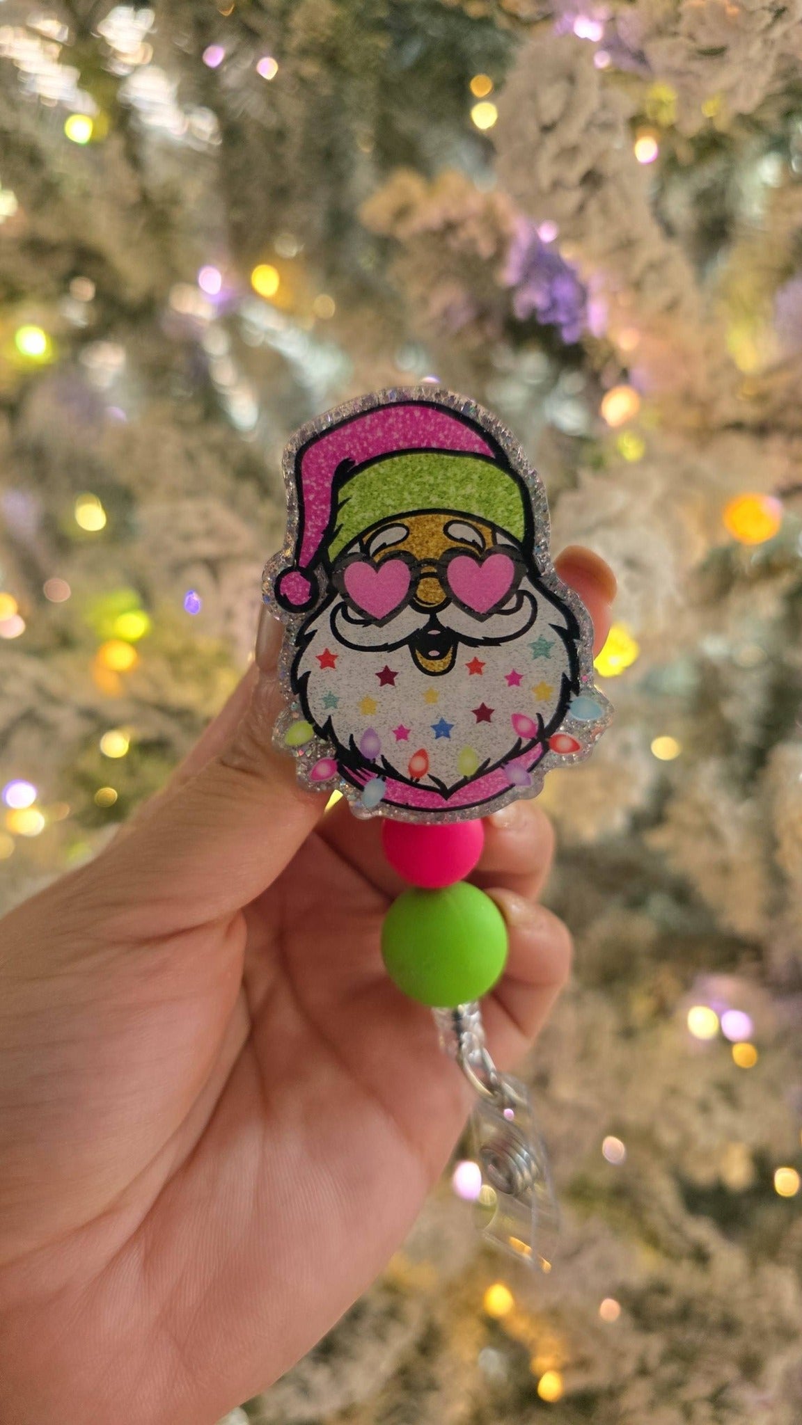 Colorful Santa Badge Reel