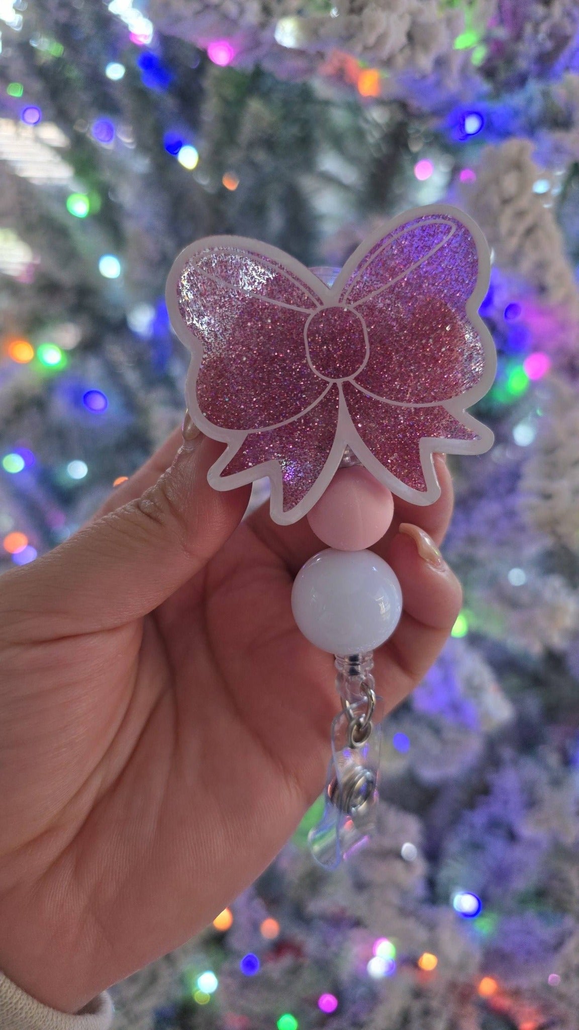 Rose Gold Coquette Badge Reel