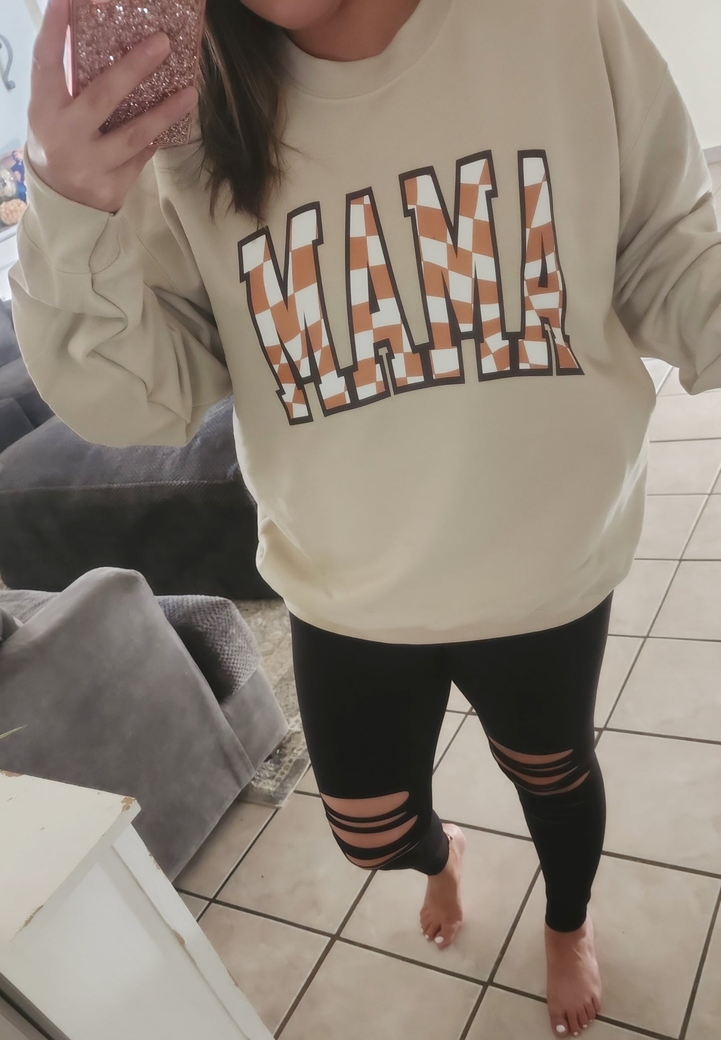 Checkered MAMA sweater