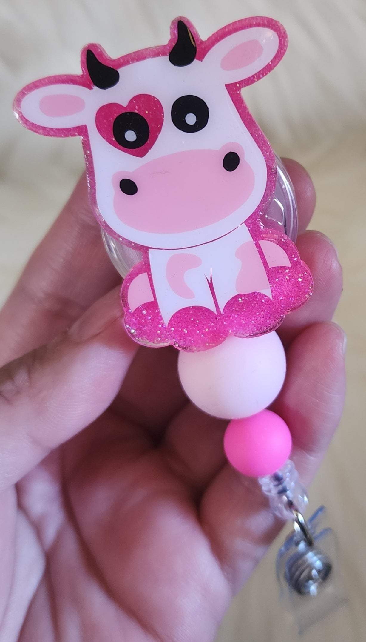 Valentine cow Badge Reel