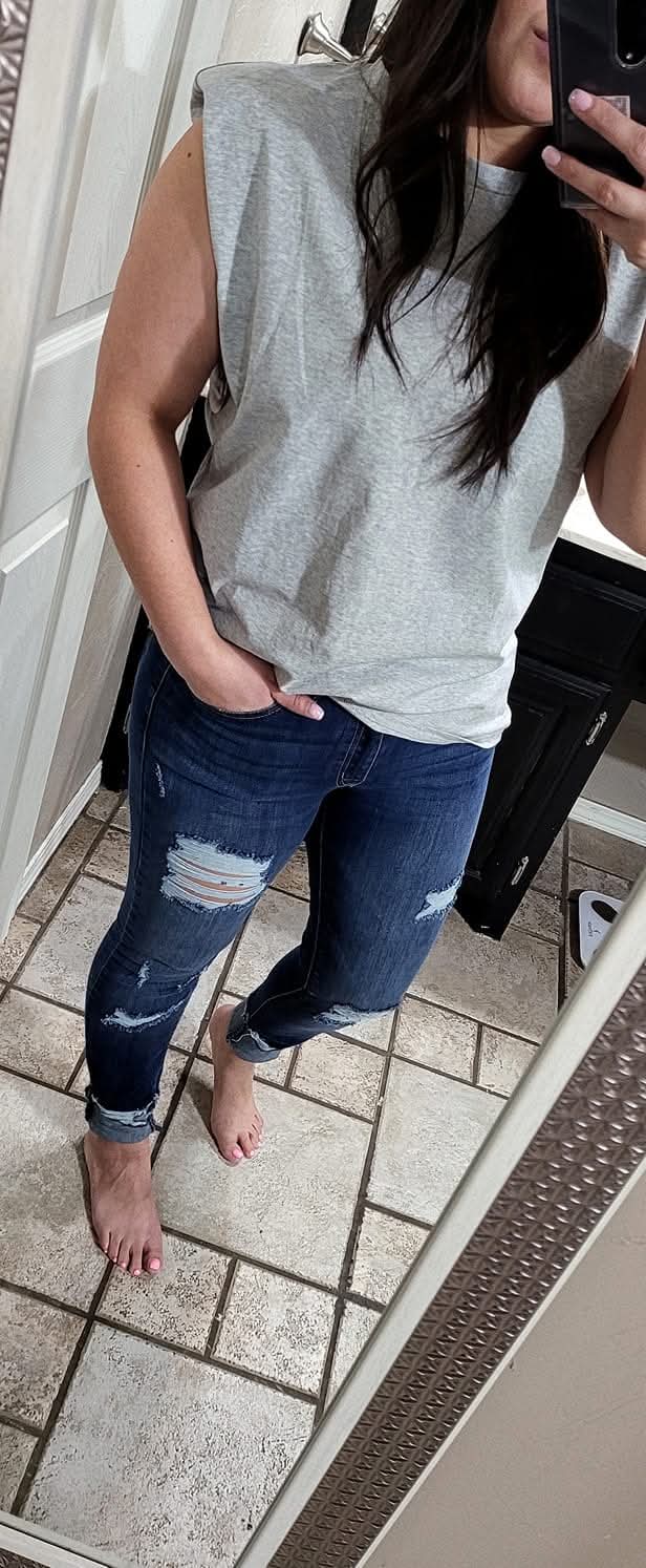 Grey padded Top