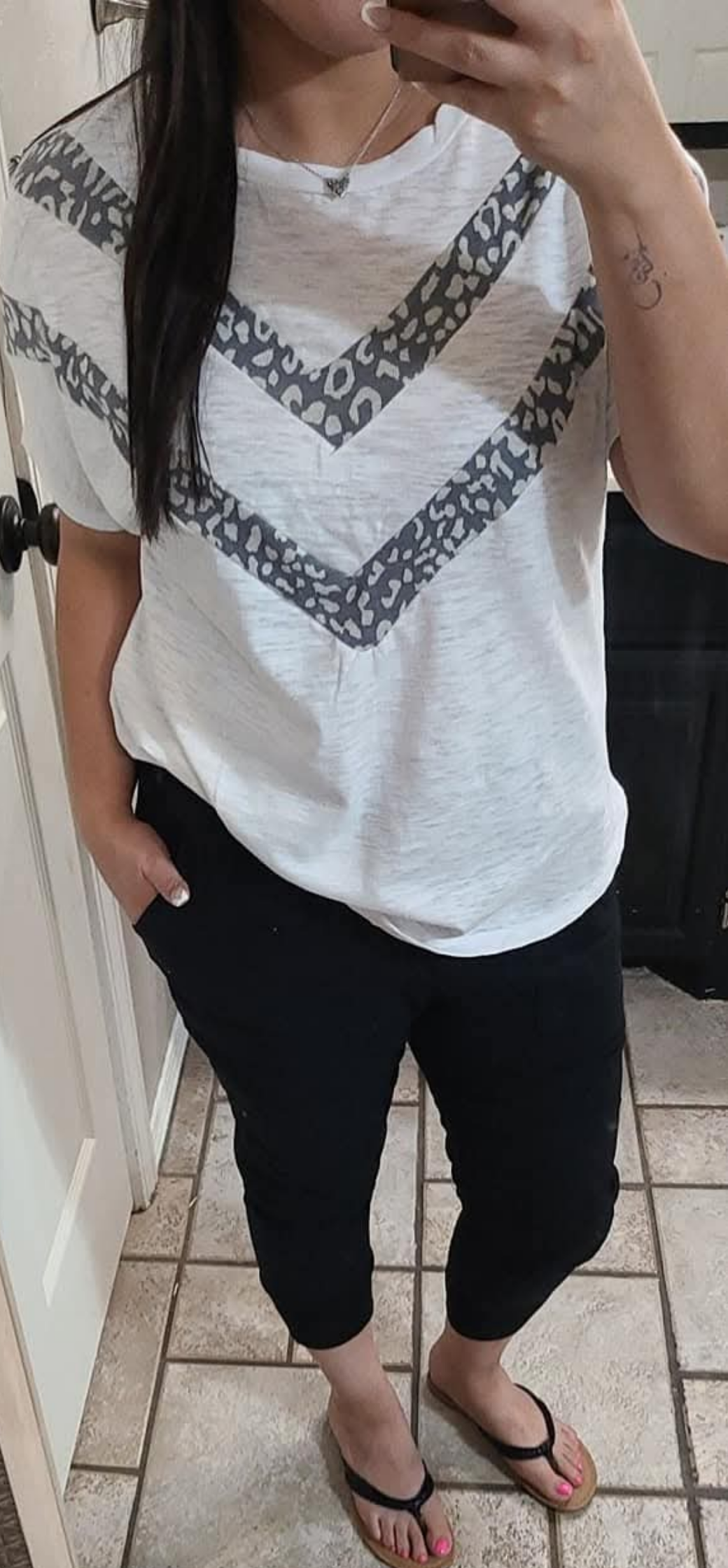 V leopard Short sleeve