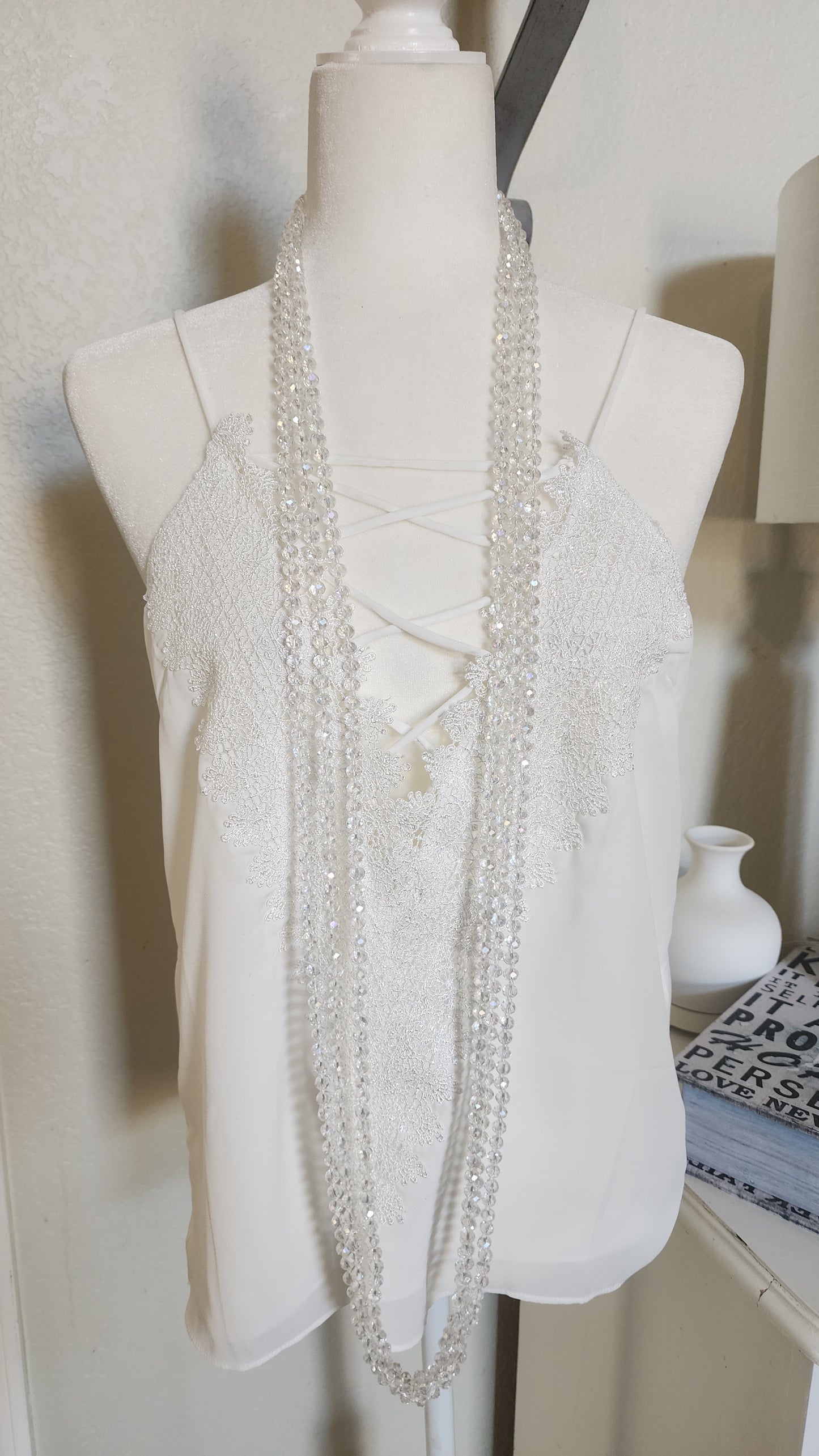 Crystal Clear Beaded Necklace