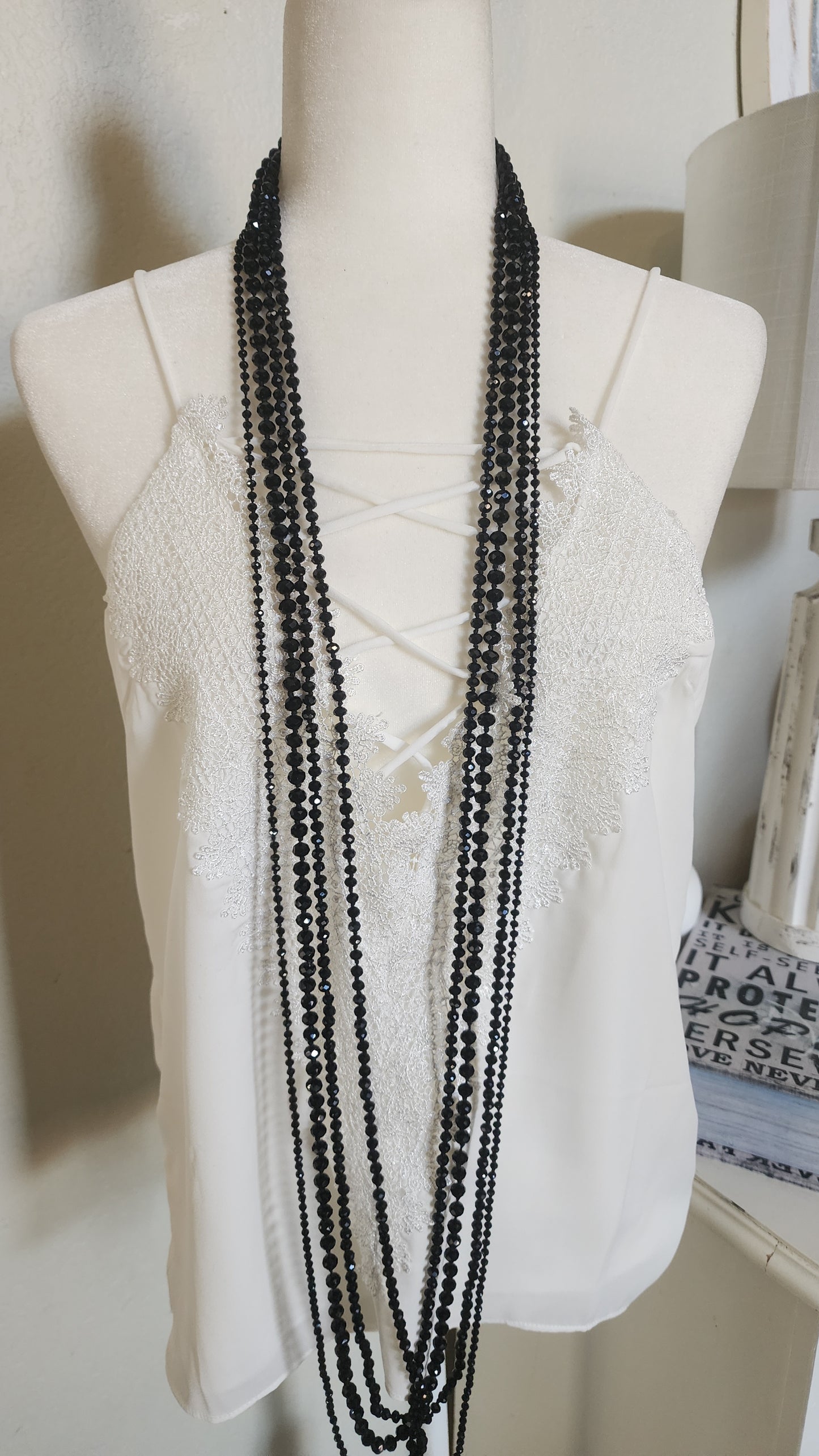 Black Beaded Necklace