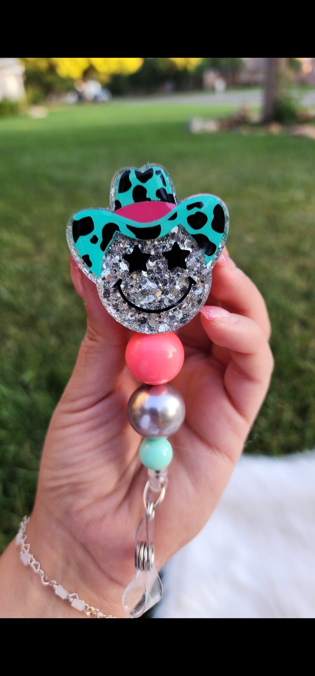 Printed Cowgirl Badge Reel