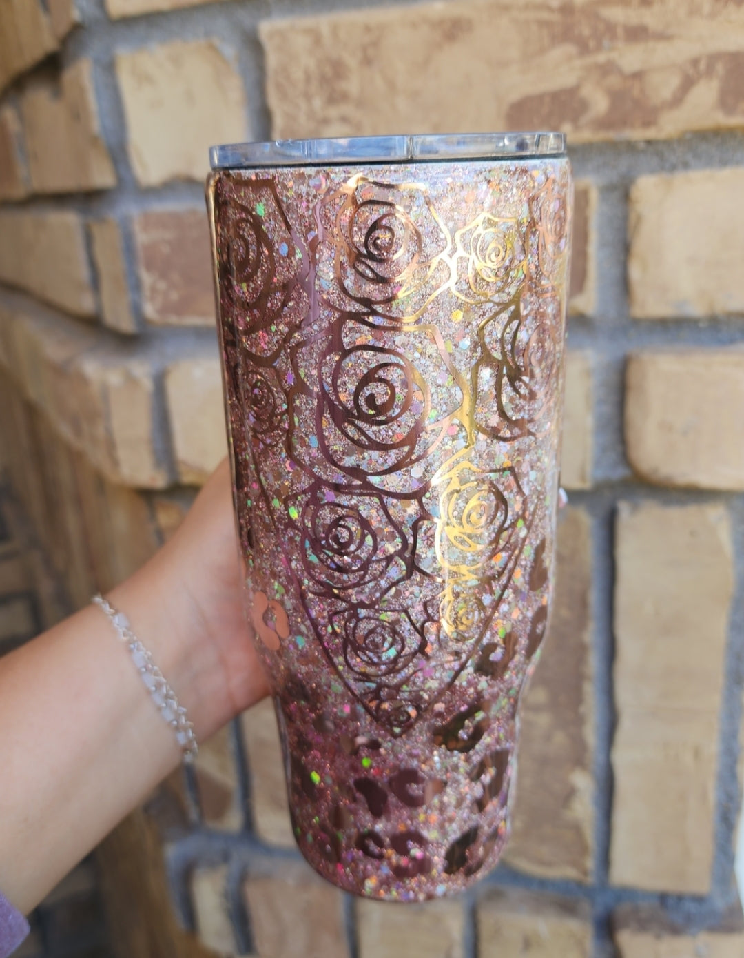 Rose Gold Handle Tumbler