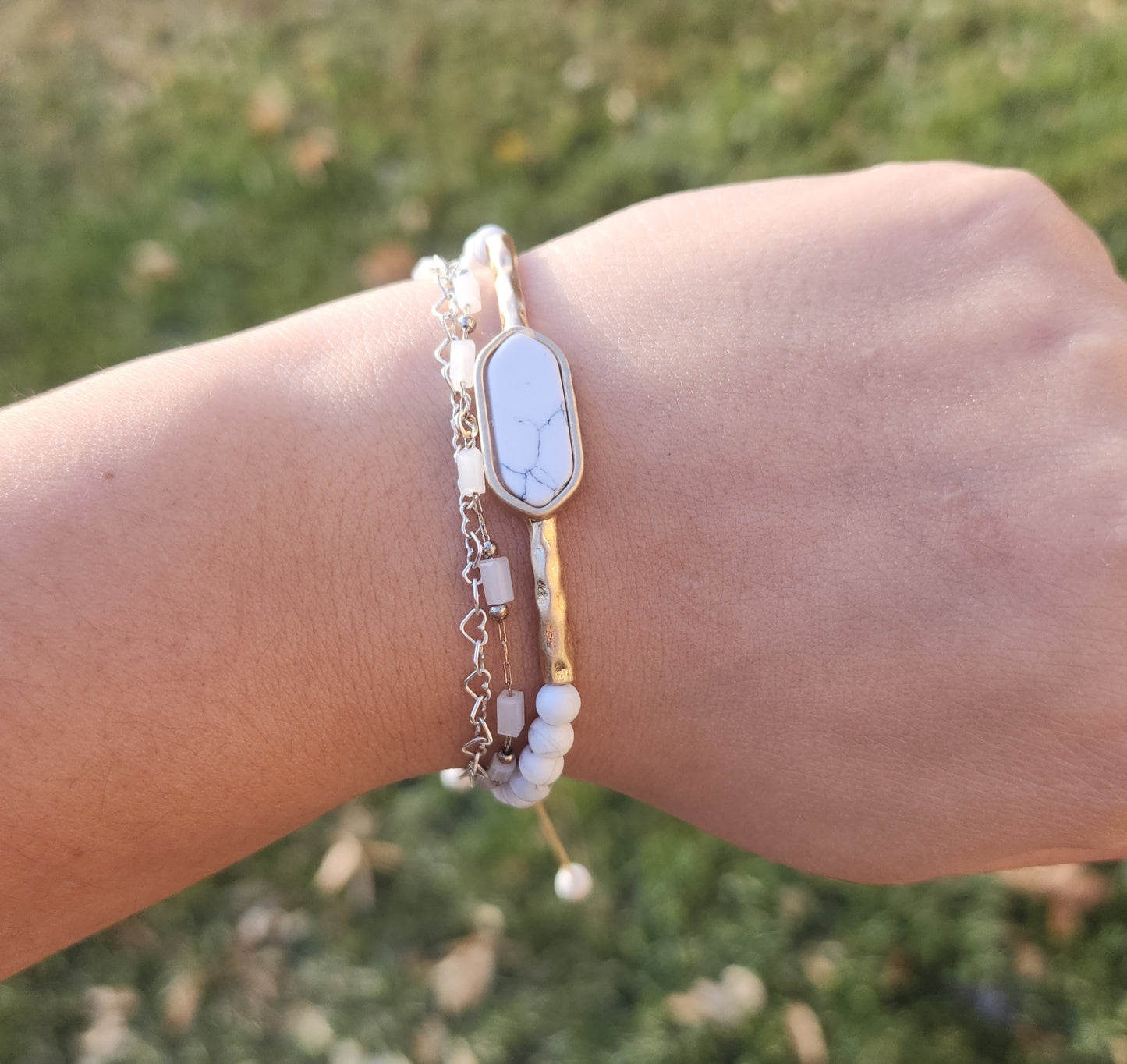 White Marble Braclet
