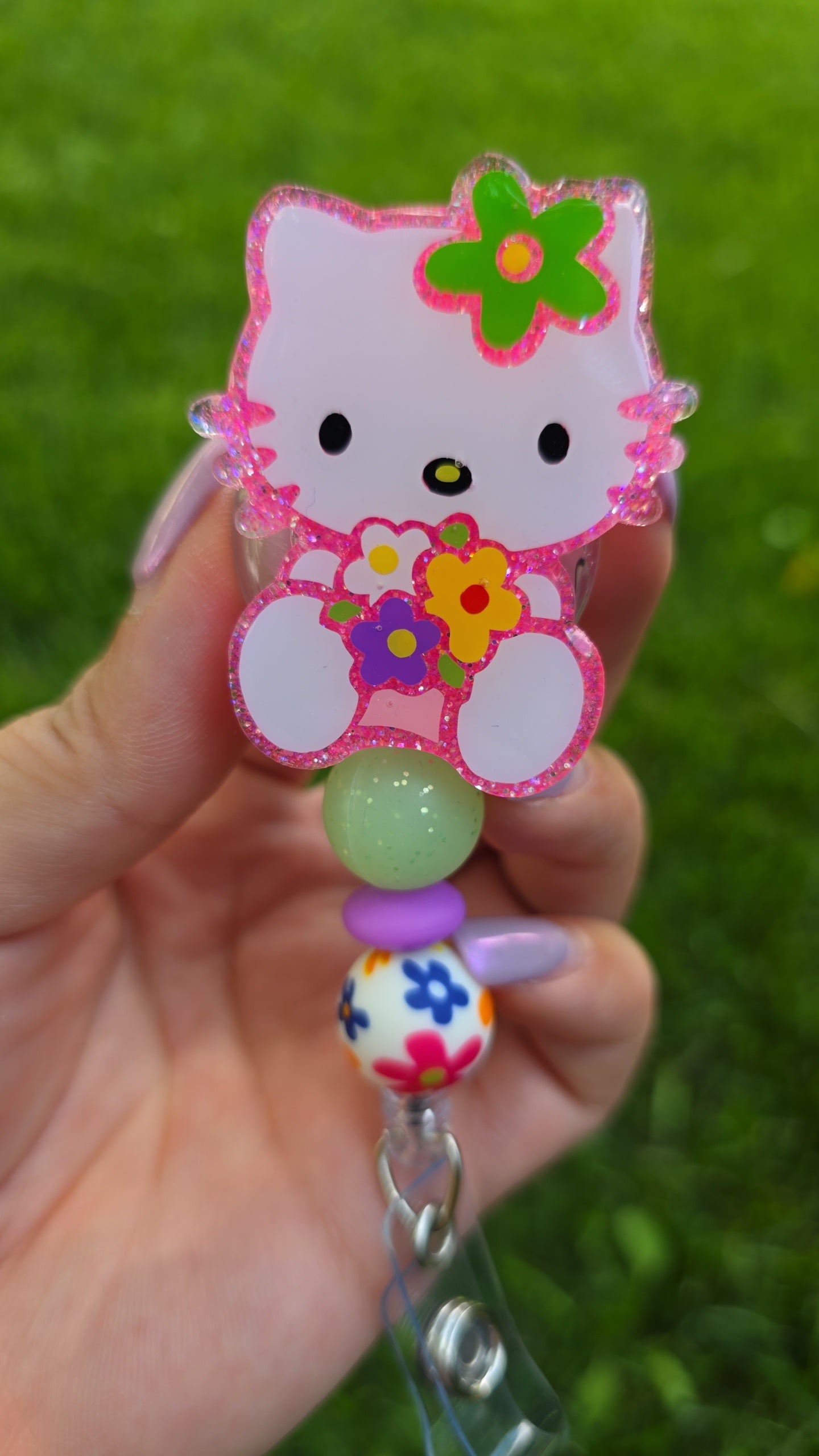 Flower Hello Kitty Badge Reel