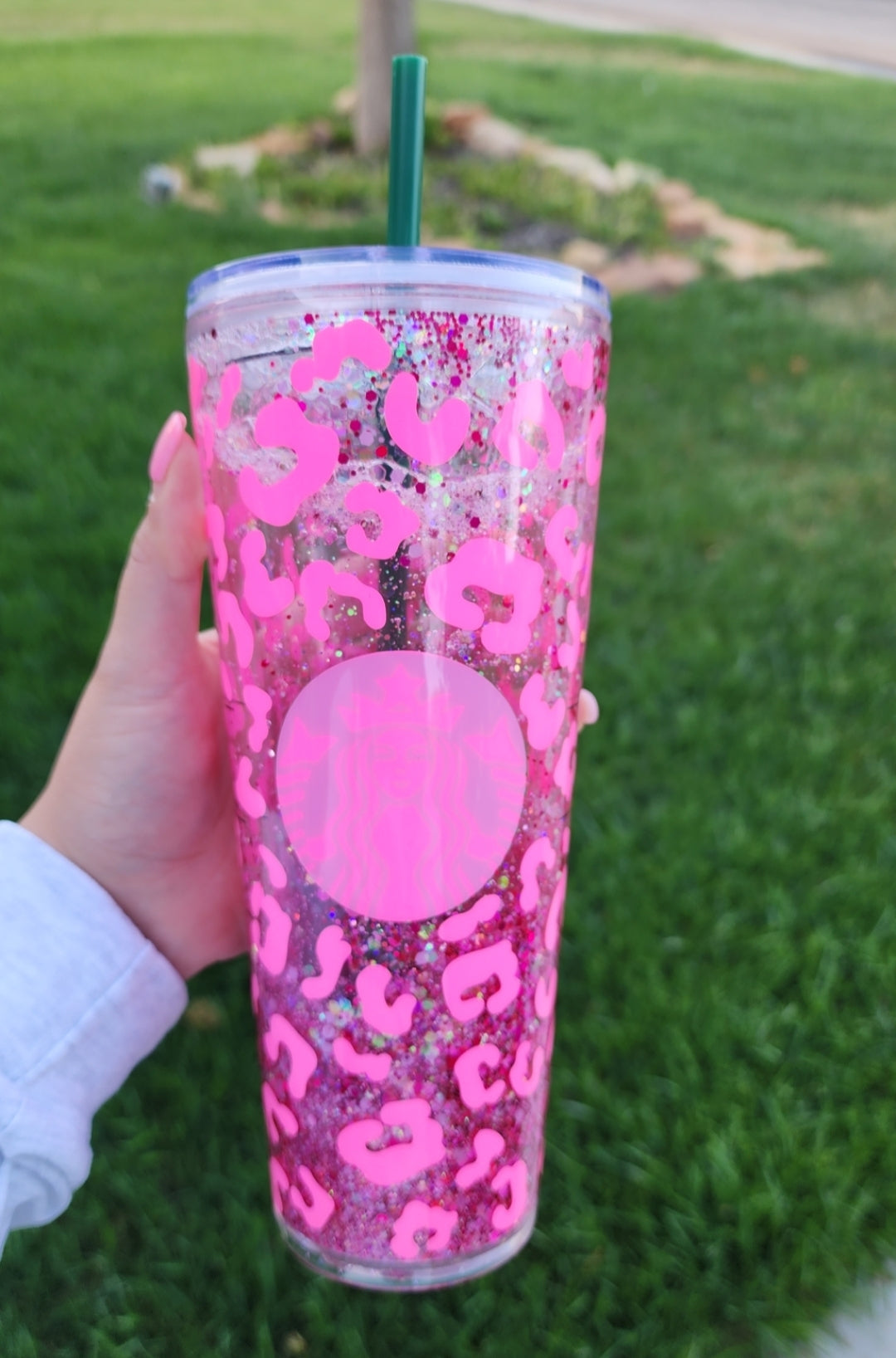 Pink Leopard Snowglobe