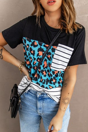 Blue Leopard Top