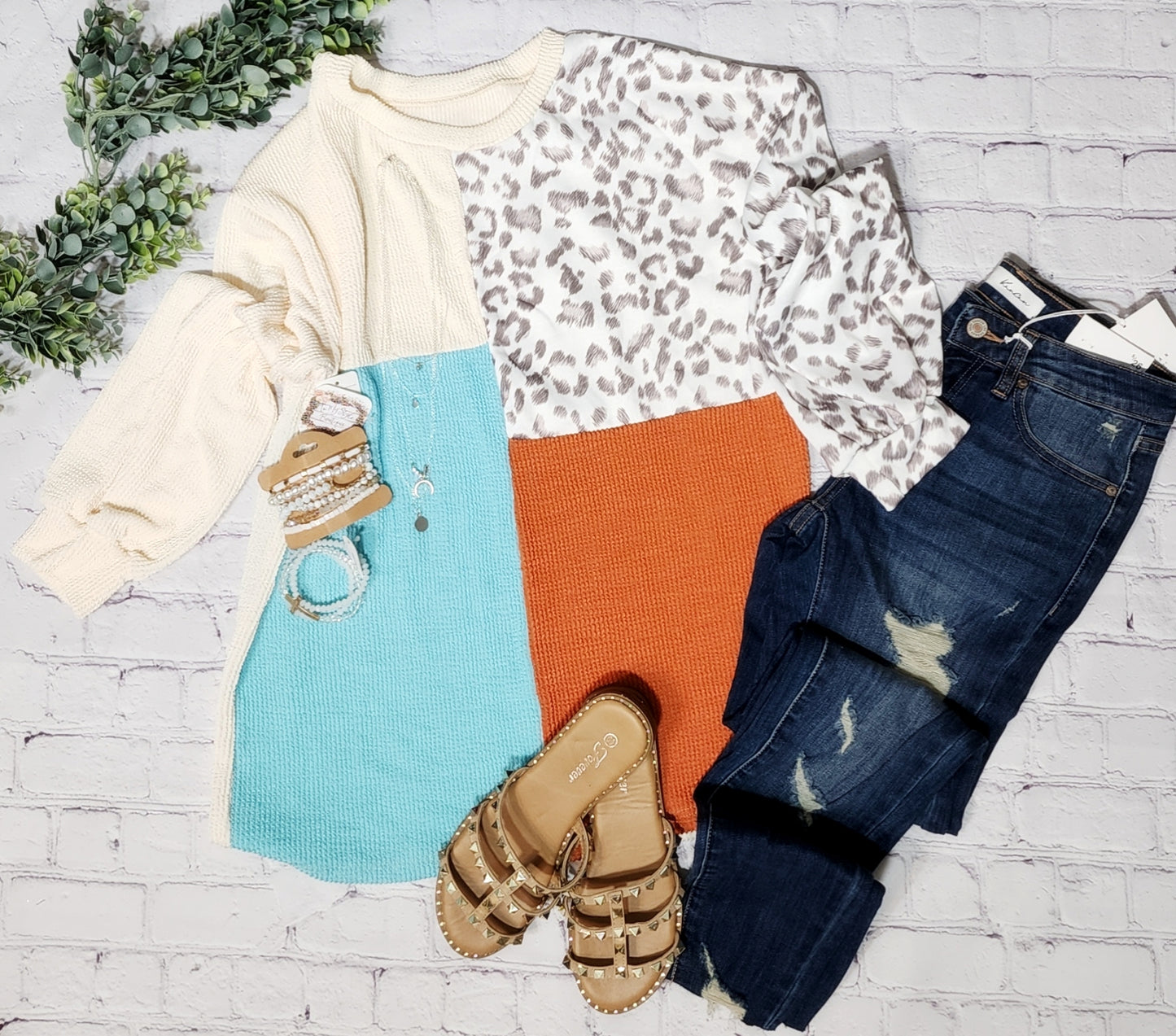 Color Block Leopard