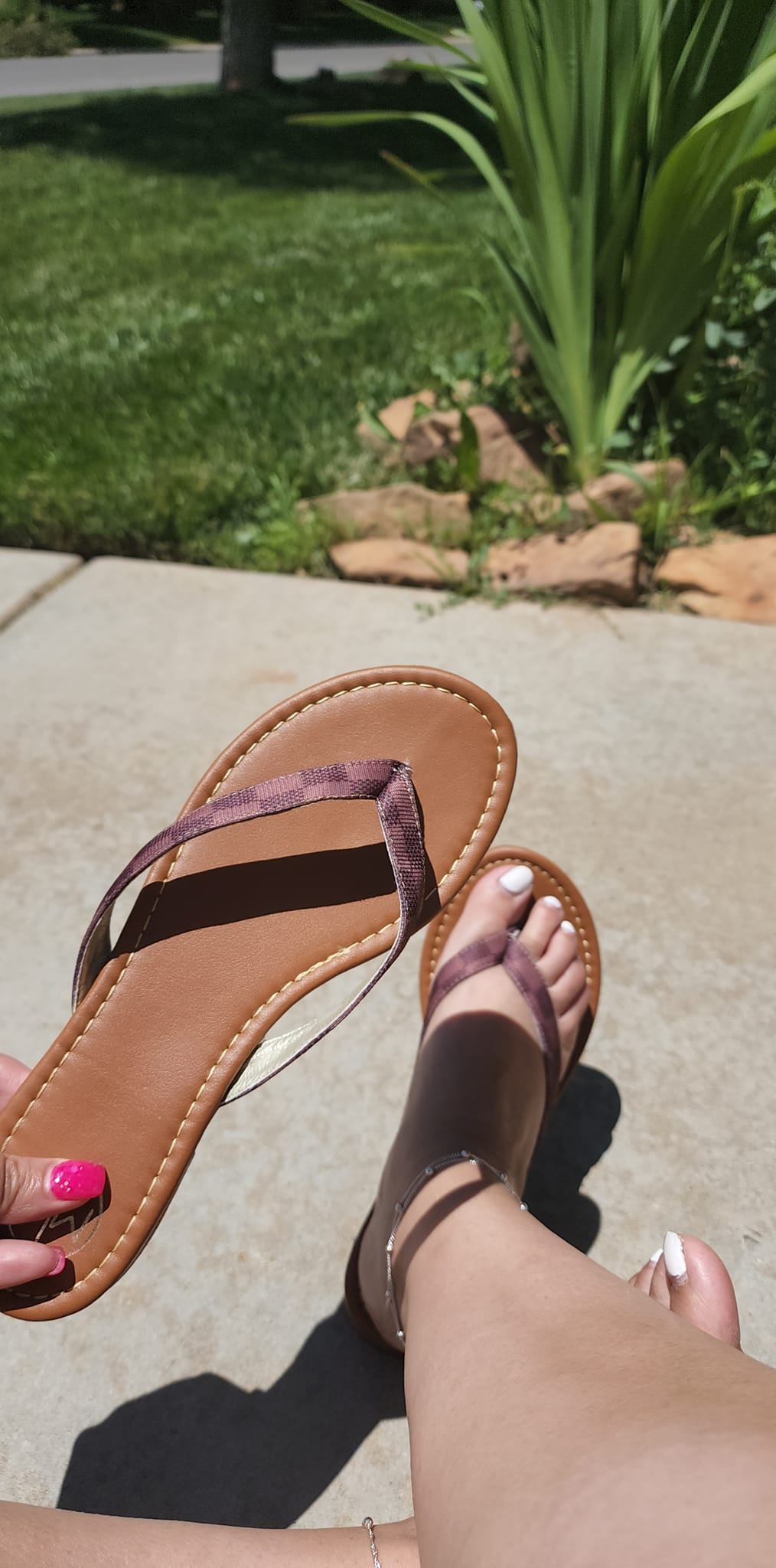 Brown Checkered Sandal