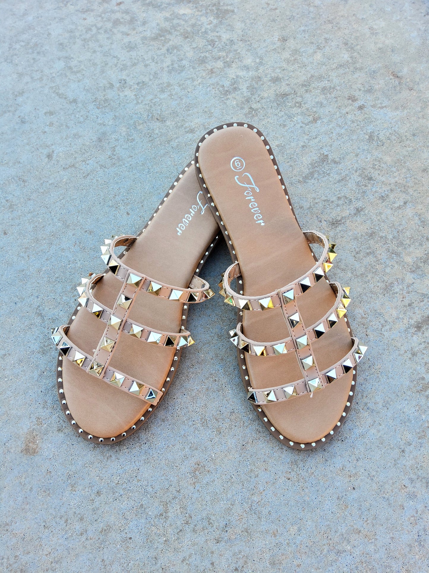 Taupe studed sandal