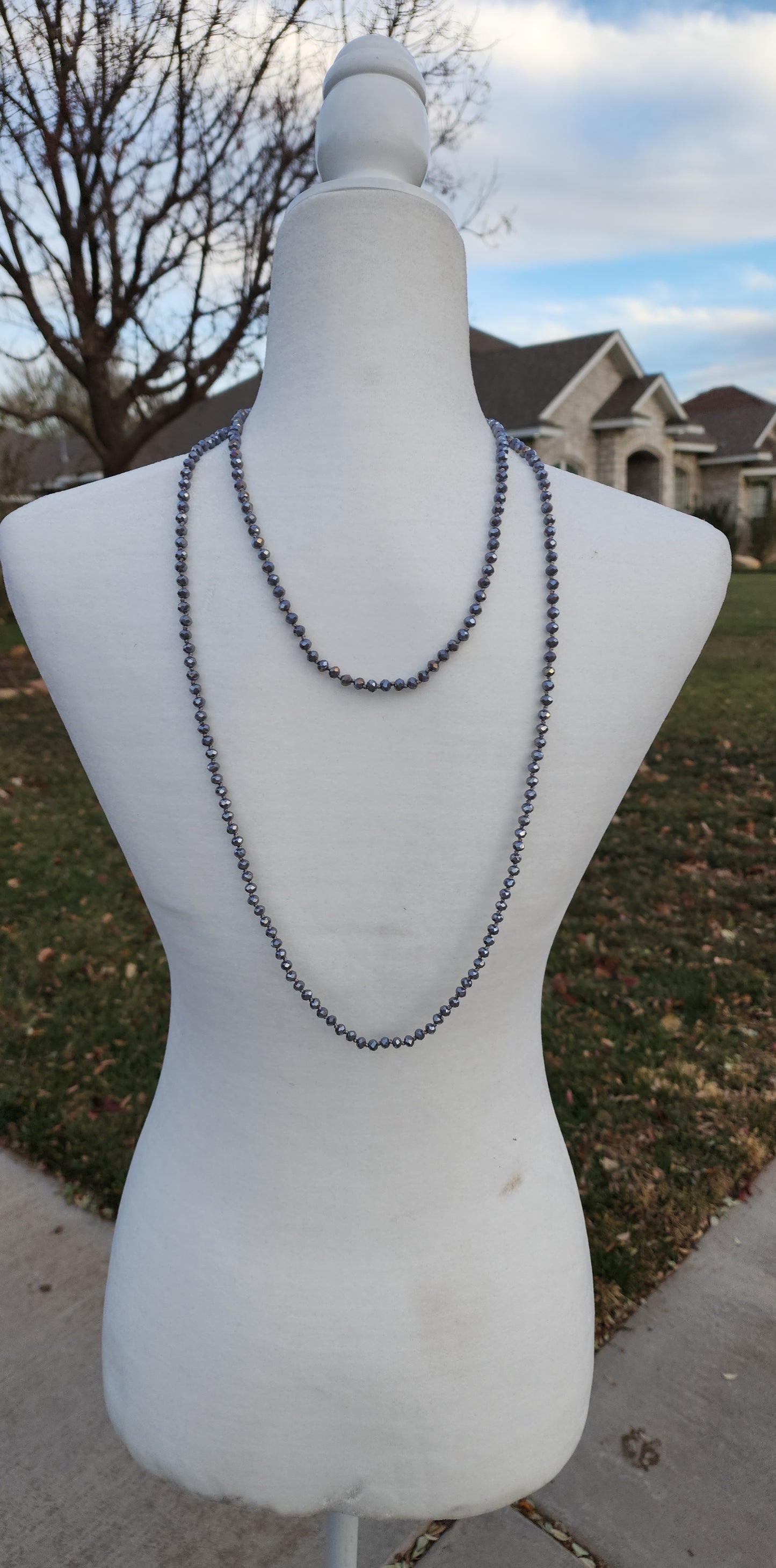 Grey Beaded Necklace
