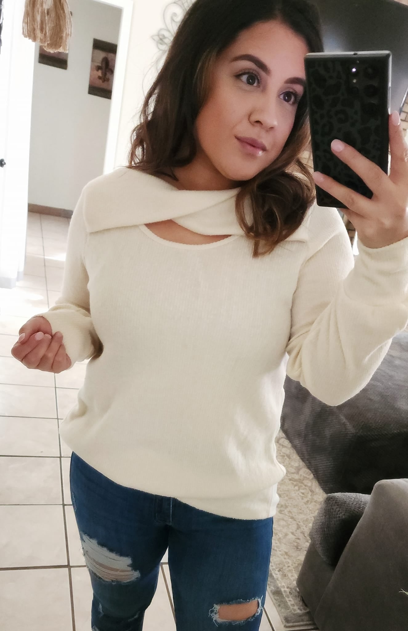 Ivory with a twist Long sleeve