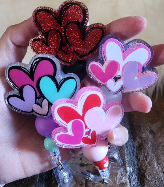 Doodle Hearts Badge Reel