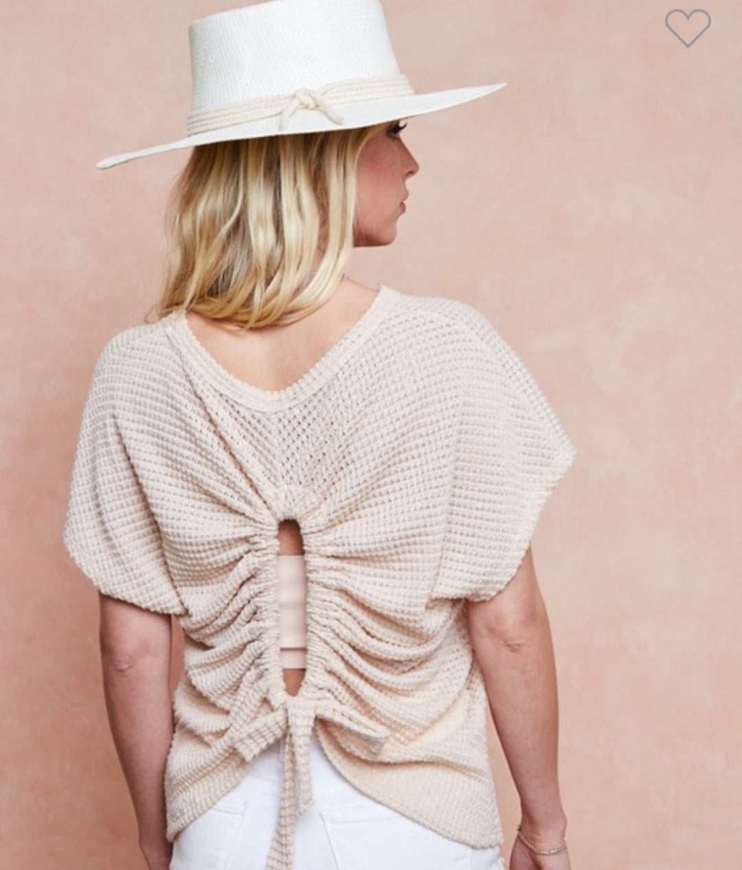 Waffle Knited off white top