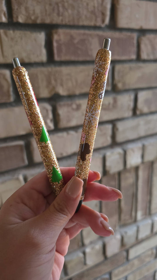 Gold Christmas Pens