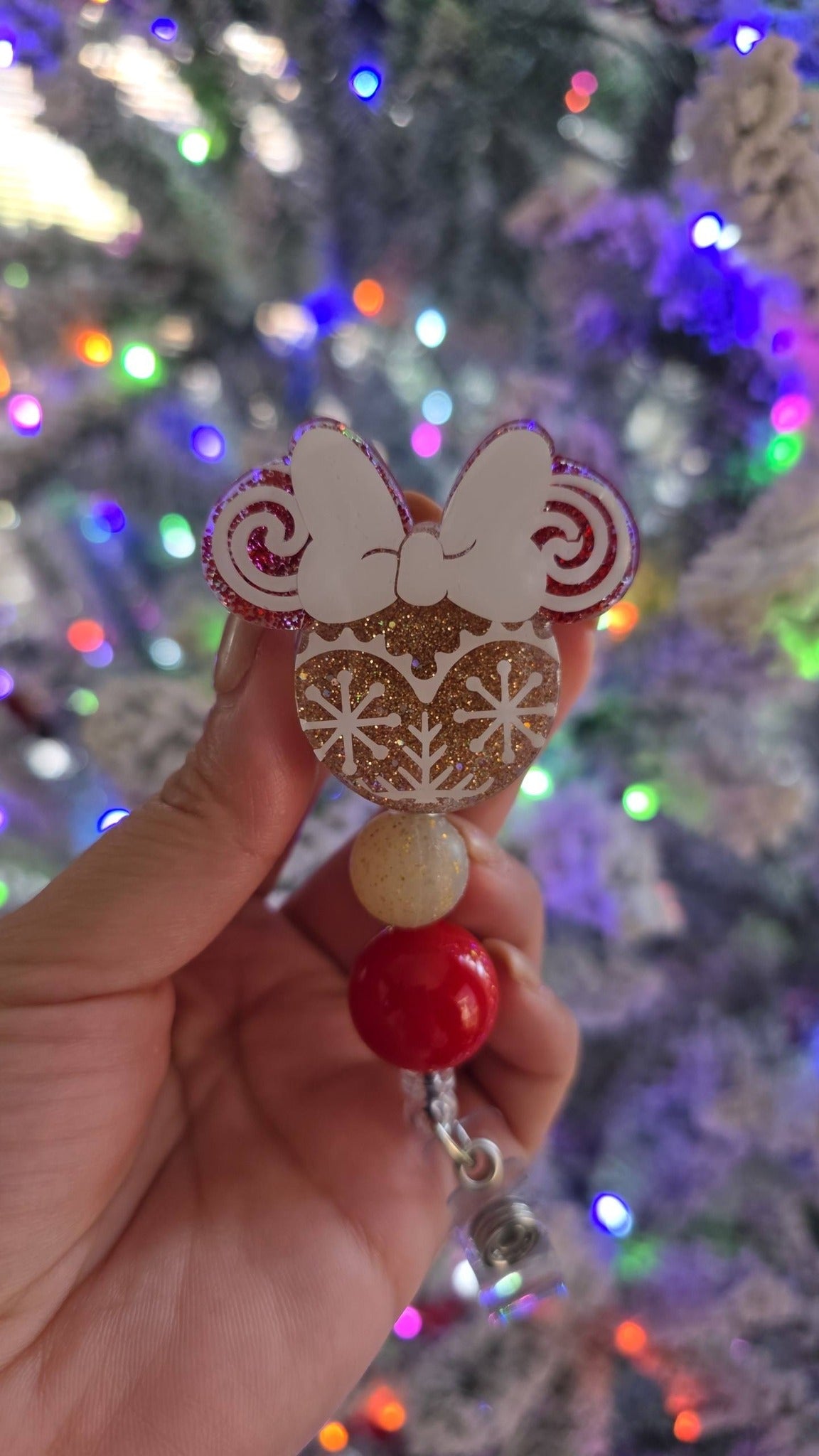 Christmas Mouse Badge Reel