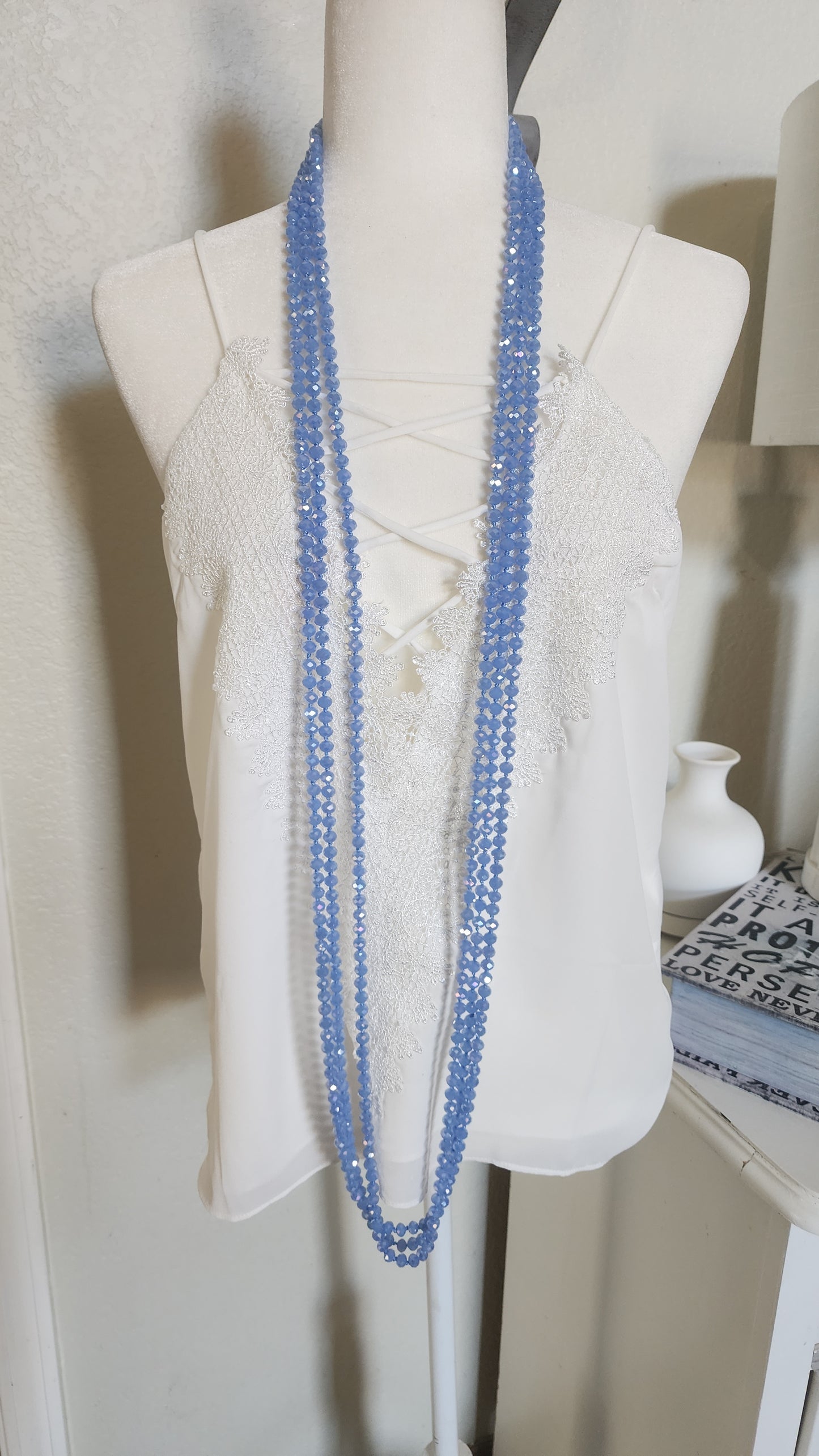 Light-blue Beaded Necklace