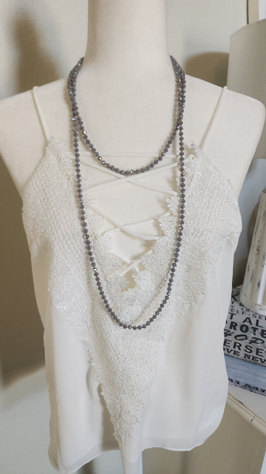 Silver/Grey Beaded Necklace