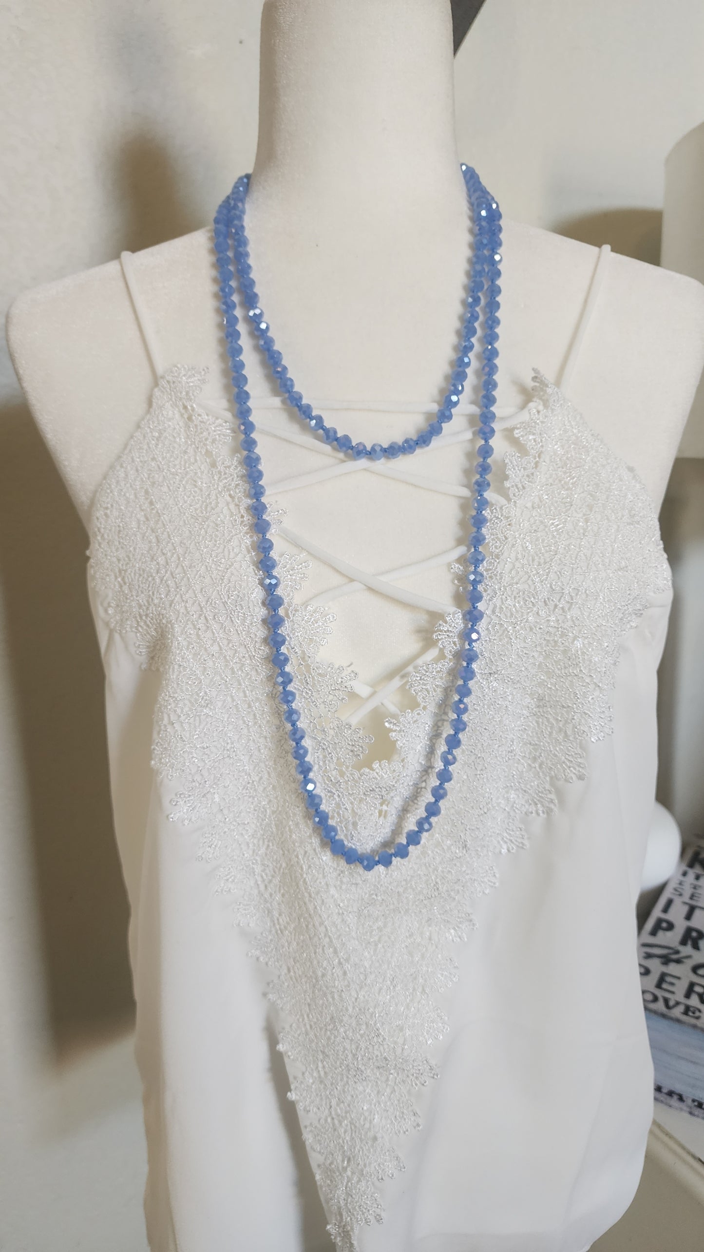 Light-blue Beaded Necklace