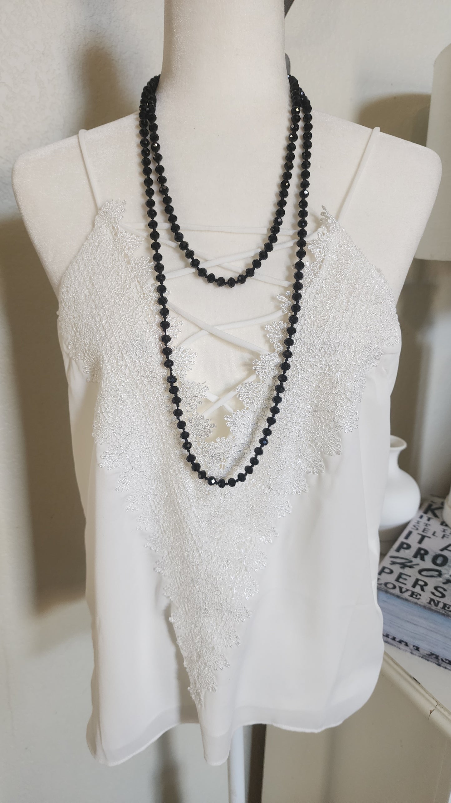 Black Beaded Necklace