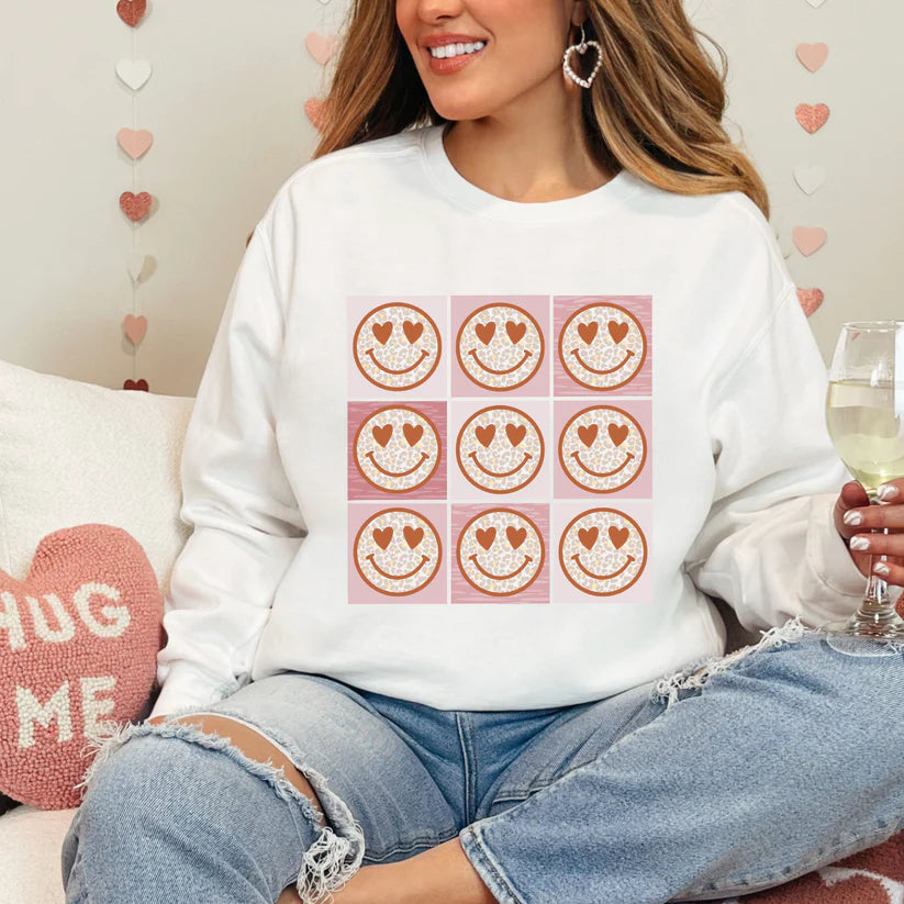 Leopard Smiley Faces Sweater