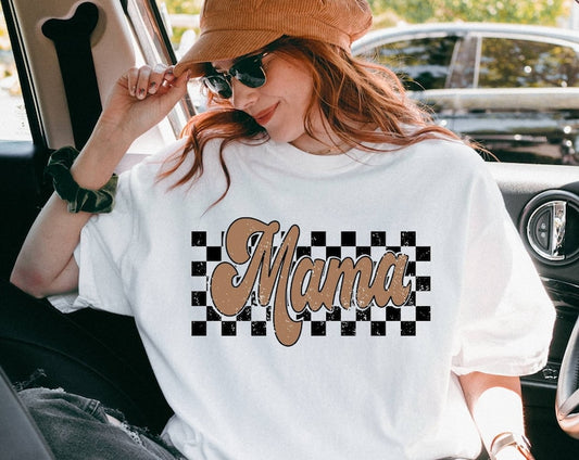 Retro Checkered Mama Tee