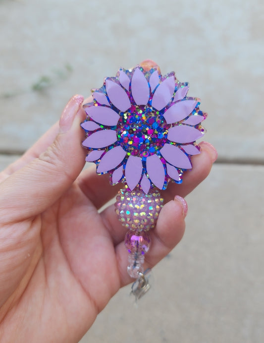 Purple Daisy Badge Reel