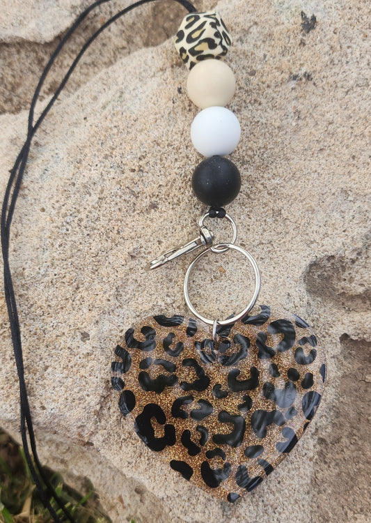 Leopard Heart Lanyard