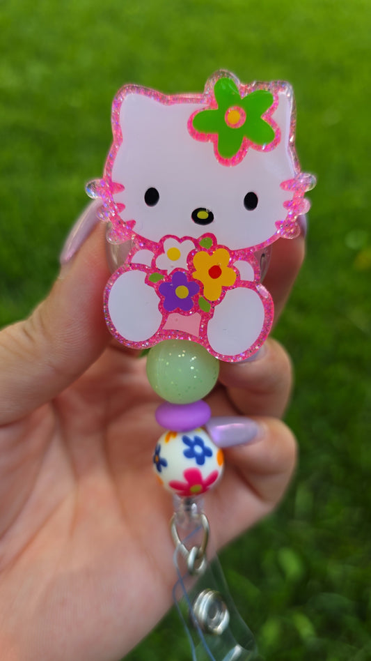 Flower Hello Kitty Badge Reel