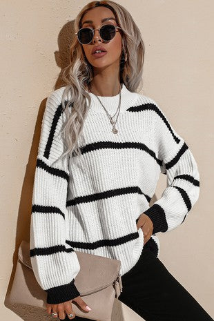 Black white oversized sweater