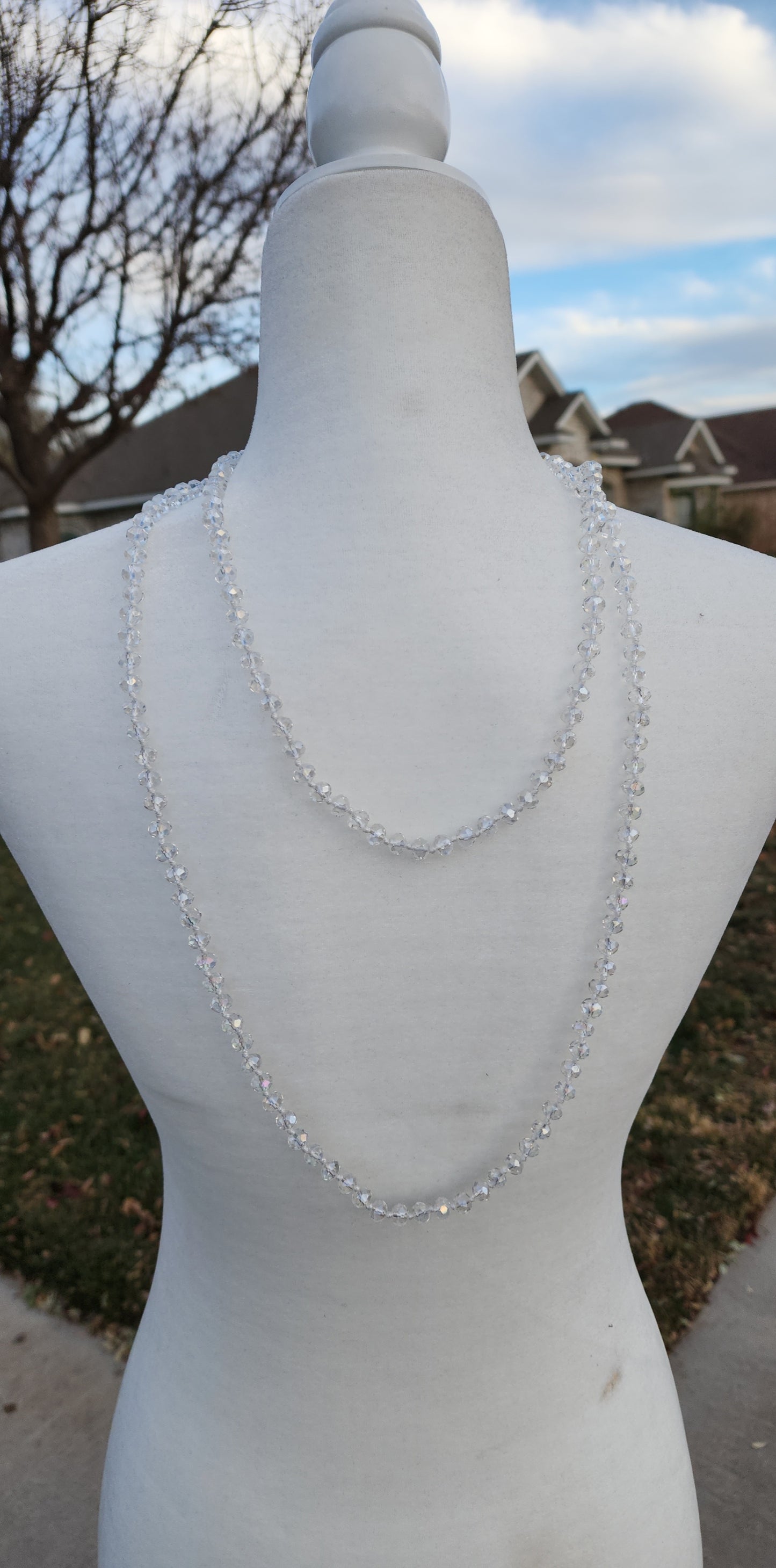 Crystal Clear Beaded Necklace