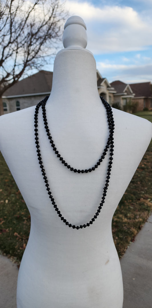 Black Beaded Necklace